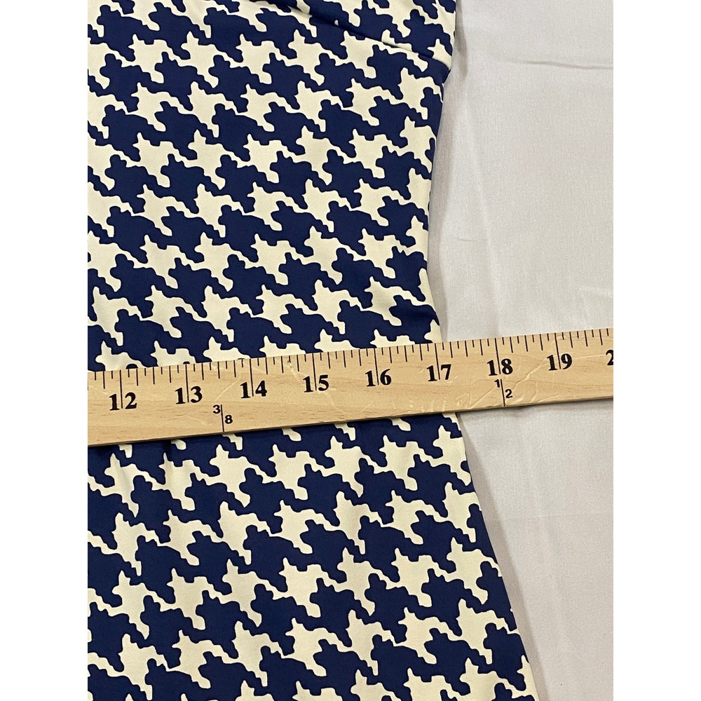 J.McLaughlin Navy‎ Houndstooth Catalina Cloth Ruffle Collar Dress Large - Picture 7 of 10